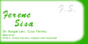 ferenc sisa business card